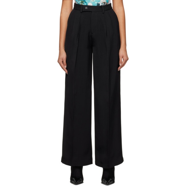  아미리 AMIRI Black Double Pleated Trousers 231886F087008