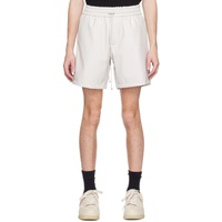 아미리 AMIRI Gray Drawstring Faux-Leather Shorts 231886M193017