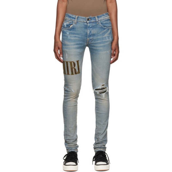  아미리 AMIRI Blue Core Applique Jeans 222886M186009