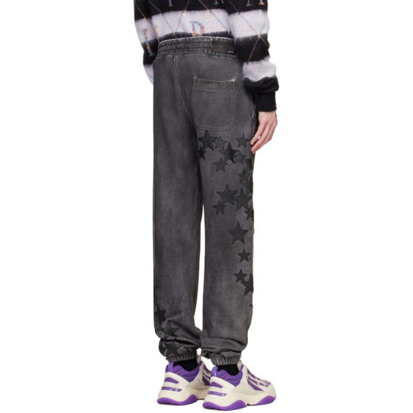  아미리 AMIRI Black Pigment Spray Star Lounge Pants 231886M190008