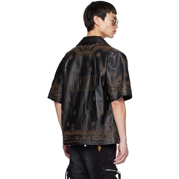  아미리 AMIRI Black Cutout Leather Shirt 232886M192000