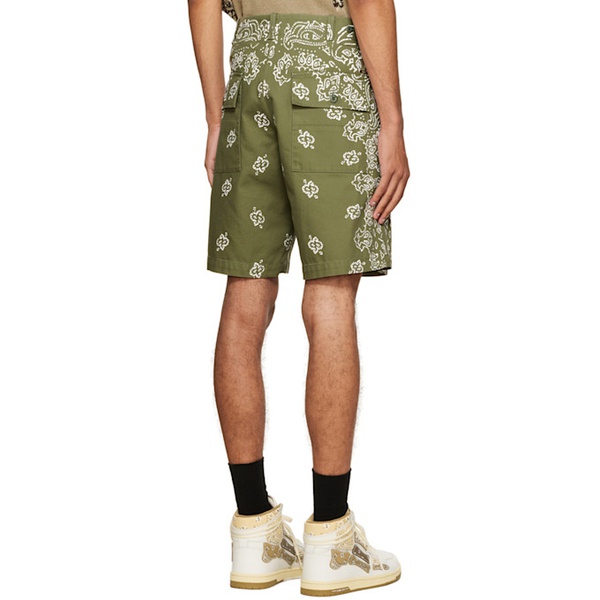  아미리 AMIRI Green Bandana Field Print Shorts 222886M193006