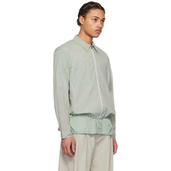  아모멘토 AMOMENTO Green Zip-Up Shirt 241436M192006