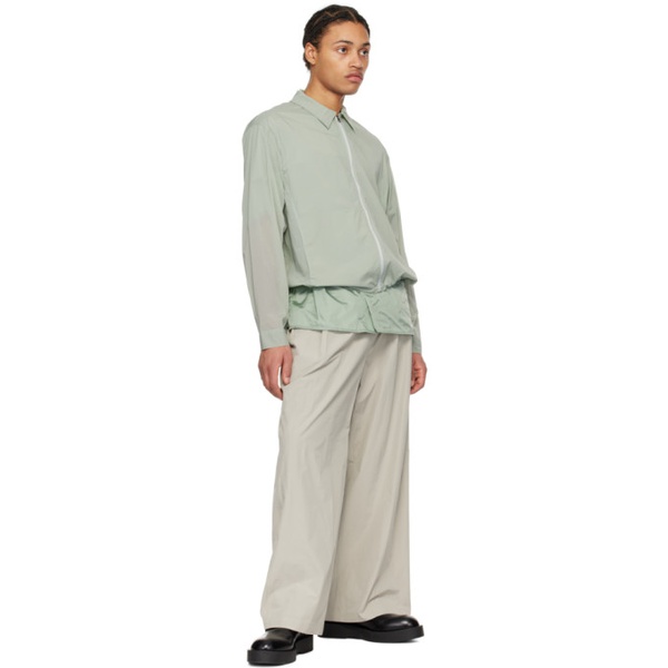  아모멘토 AMOMENTO Green Zip-Up Shirt 241436M192006