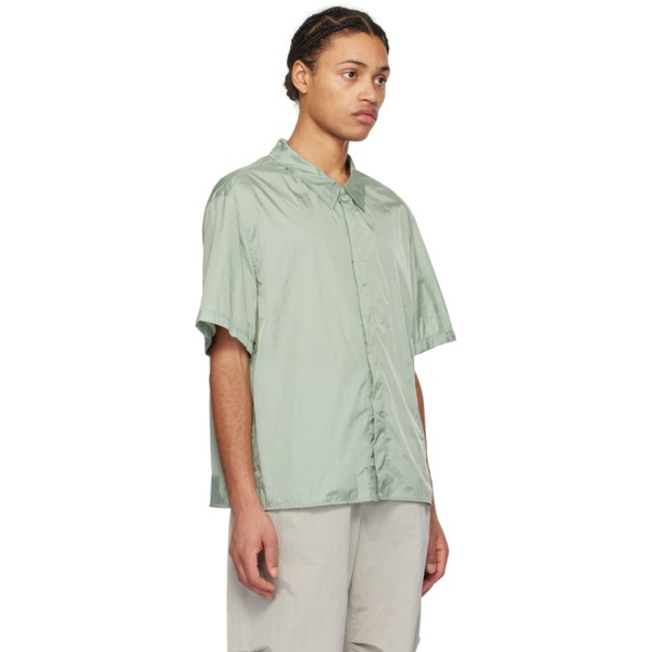  아모멘토 AMOMENTO Green Spread Collar Shirt 241436M192004