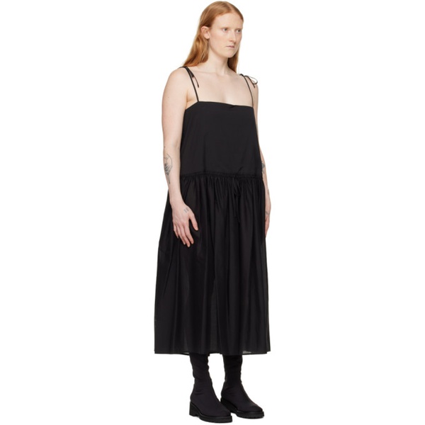  아모멘토 AMOMENTO Black Shirred Maxi Dress 242436F054000
