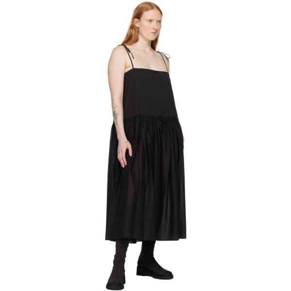  아모멘토 AMOMENTO Black Shirred Maxi Dress 242436F054000