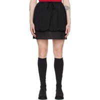 아모멘토 AMOMENTO Black Shirred Miniskirt 242436F090001