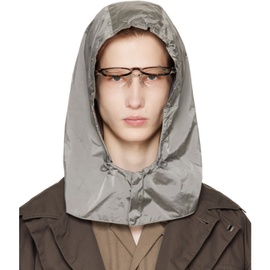 아모멘토 AMOMENTO Gray Glossy Nylon Hood Snood 241436M138000