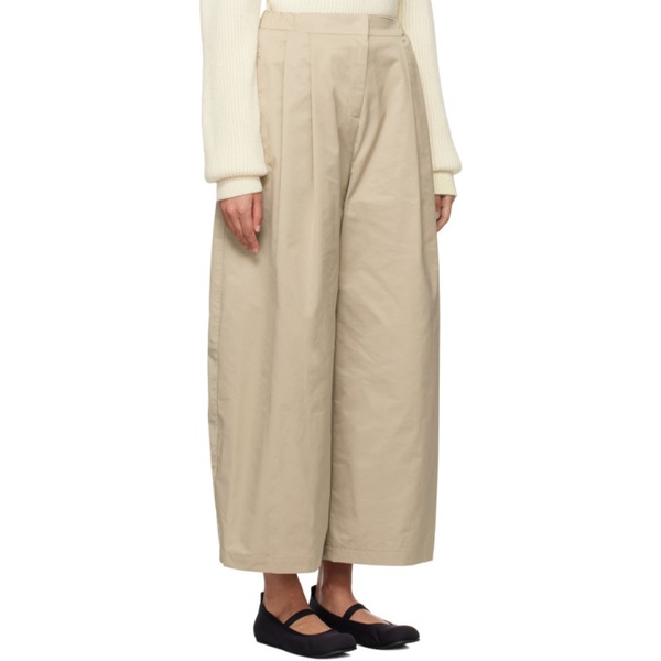  아모멘토 AMOMENTO Beige Two Tuck Trousers 232436F087012