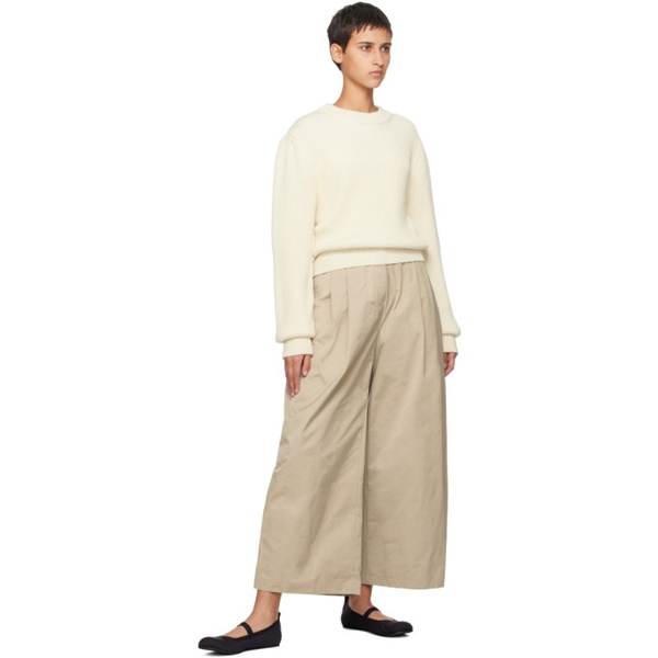  아모멘토 AMOMENTO Beige Two Tuck Trousers 232436F087012