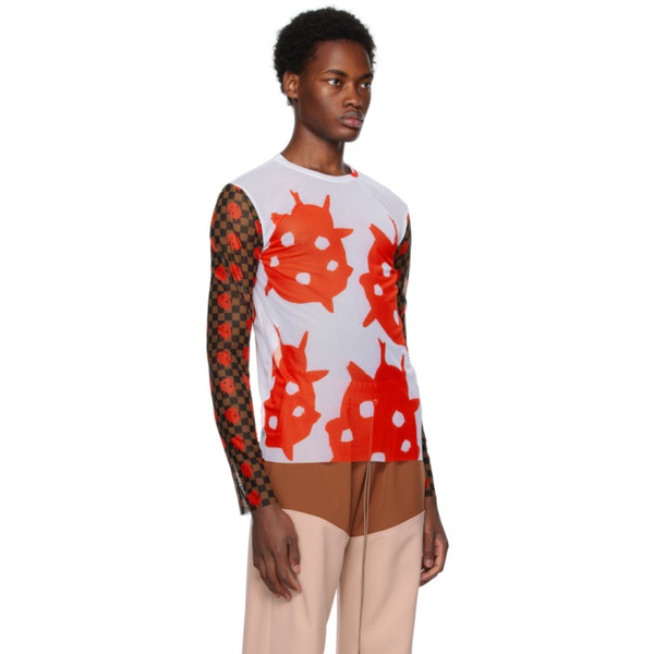  ANDREJ GRONAU SSENSE Exclusive Red & White Long Sleeve T-Shirt 232112M213003
