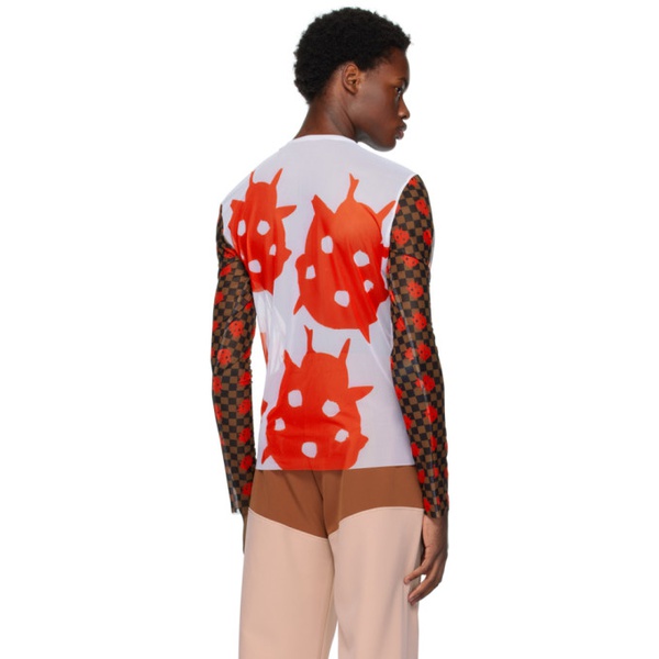  ANDREJ GRONAU SSENSE Exclusive Red & White Long Sleeve T-Shirt 232112M213003