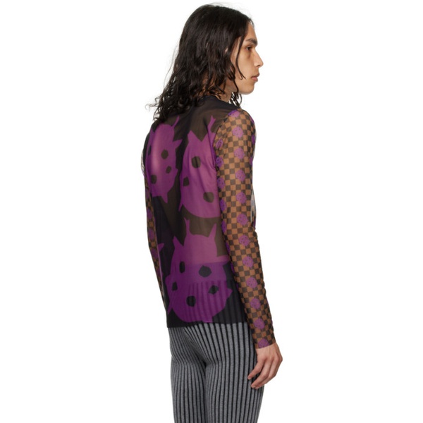  ANDREJ GRONAU SSENSE Exclusive Purple & Black Long Sleeve T-Shirt 232112M213004