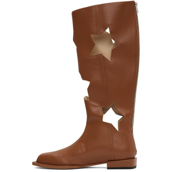  ANDREJ GRONAU SSENSE Exclusive Brown Star Cut Boots 231112M222002