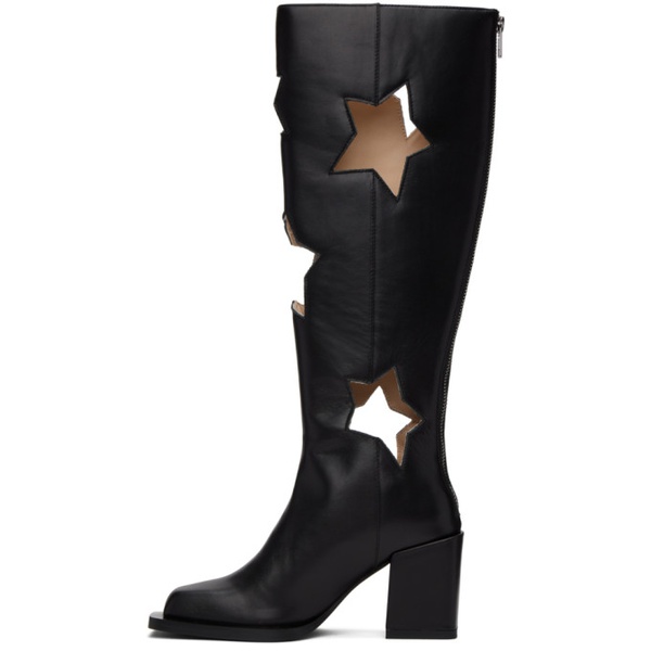  ANDREJ GRONAU SSENSE Exclusive Black Star Cut Boots 232112F114006