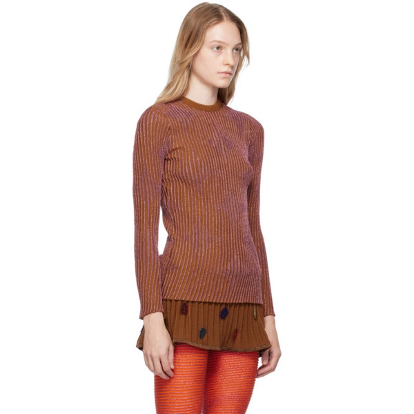  ANDREJ GRONAU SSENSE Exclusive Brown & Pink Sweater 232112F096002