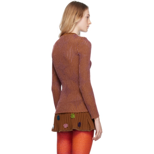 ANDREJ GRONAU SSENSE Exclusive Brown & Pink Sweater 232112F096002