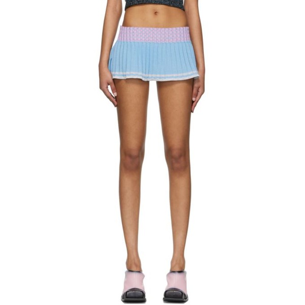  ANDREJ GRONAU SSENSE Exclusive Blue Mini Skirt 221112F090004