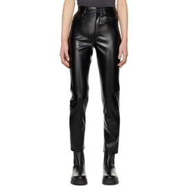 ANINE BING Black Sonya Faux-Leather Trousers 231092F084002