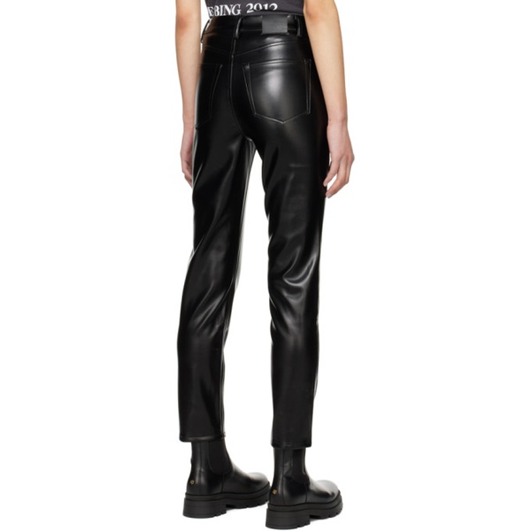  ANINE BING Black Sonya Faux-Leather Trousers 231092F084002