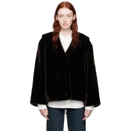 ANINE BING Black Hilary Faux-Fur Jacket 241092F063000