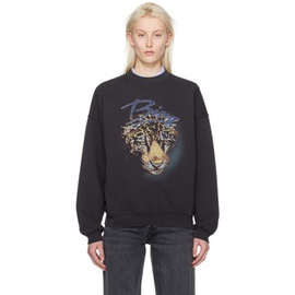 ANINE BING Black Harvey Leopard Sweatshirt 241092F098007