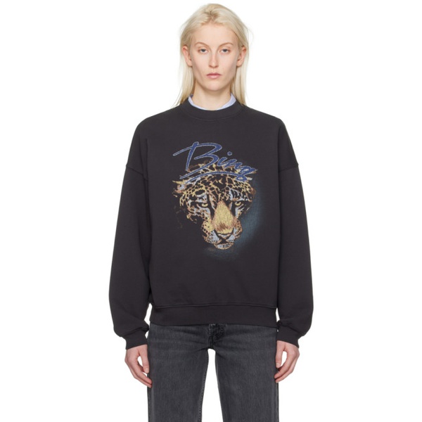  ANINE BING Black Harvey Leopard Sweatshirt 241092F098007