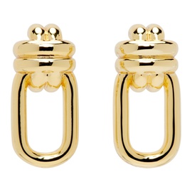 ANINE BING Gold Signature Link Double Cross Earrings 241092F022005