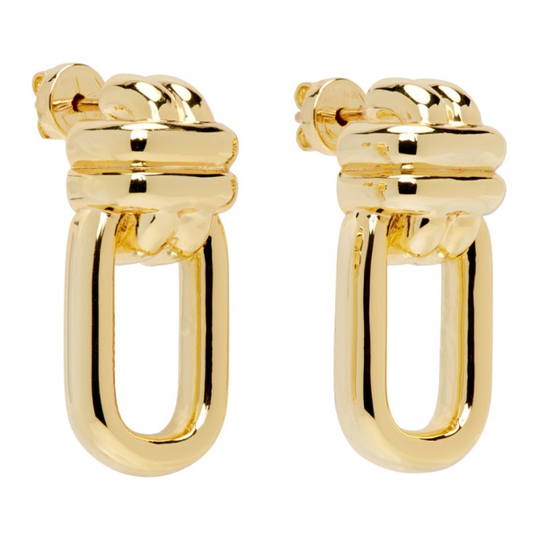  ANINE BING Gold Signature Link Double Cross Earrings 241092F022005