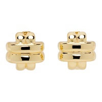 ANINE BING Gold Double Cross Earrings 241092F022004