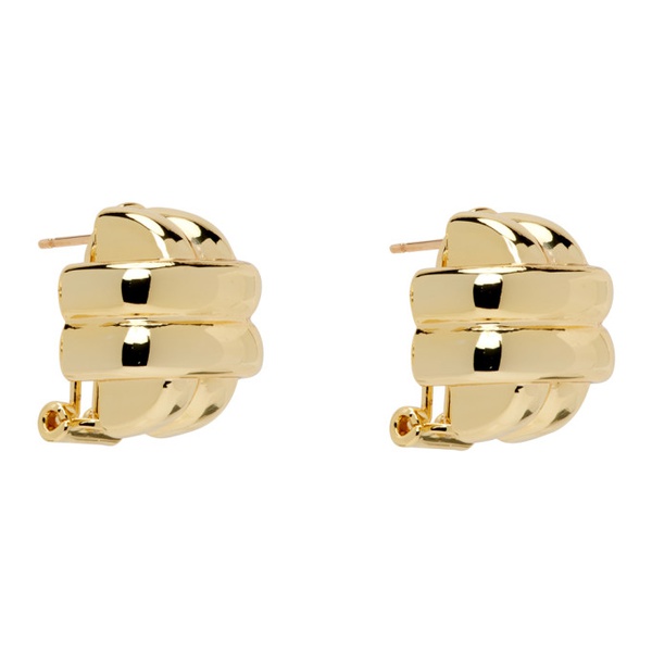  ANINE BING Gold Double Cross Earrings 241092F022004