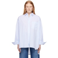 ANINE BING Blue & White Chrissy Shirt 241092F109012