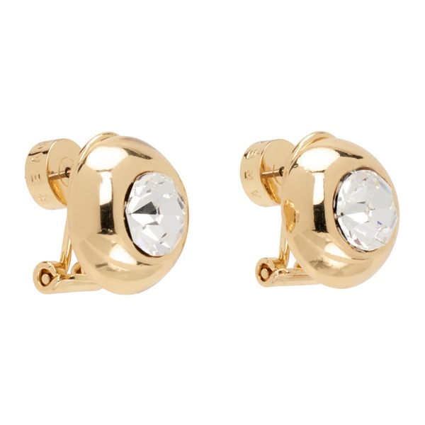  AREA Gold Crystal Dome Stud Earrings 241372F022008