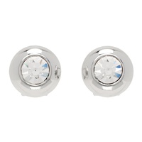 AREA Silver Crystal Medallion Earrings 241372F022007