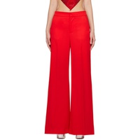 AREA Red Crystal-Cut Trousers 241372F087002