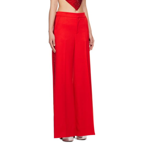  AREA Red Crystal-Cut Trousers 241372F087002