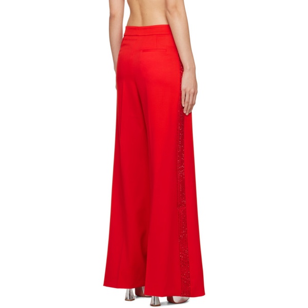  AREA Red Crystal-Cut Trousers 241372F087002
