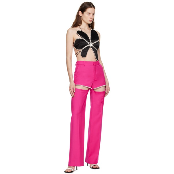  AREA Pink Crystal Slit Trousers 231372F087003