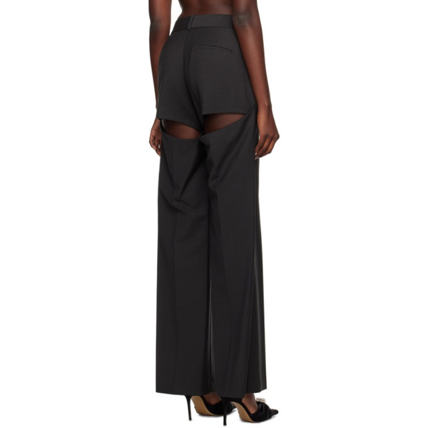  AREA Black Slit Trousers 232372F087003
