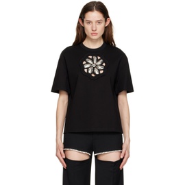 AREA Black Mussel Flower T-Shirt 231372F110002