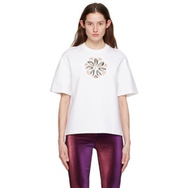 AREA White Mussel Flower T-Shirt 231372F110003