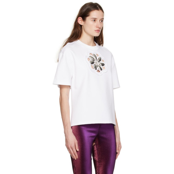  AREA White Mussel Flower T-Shirt 231372F110003