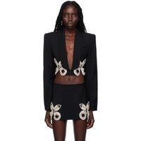 AREA Black Embroidered Butterfly Blazer 232372F057000