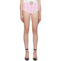AREA Pink & 오프화이트 Off-White Mussel Flower Hot Shorts 231372F088002