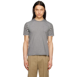 ASPESI Black & White Striped T-Shirt 231277M213000