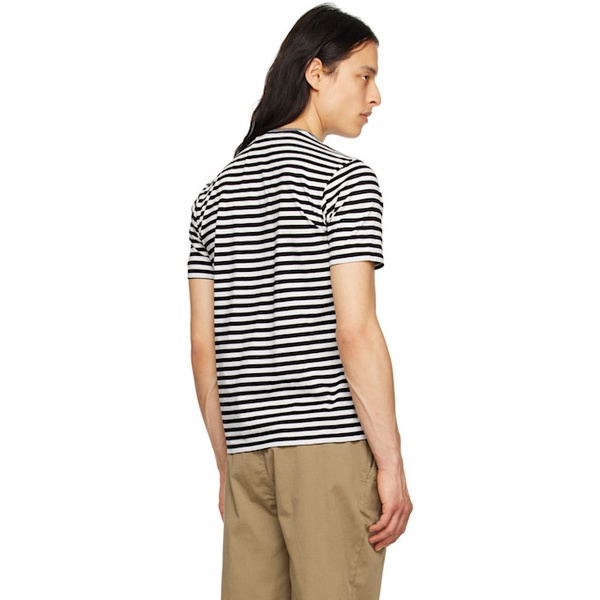  ASPESI Black & White Striped T-Shirt 231277M213000