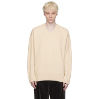 ATON 오프화이트 Off-White Garment-Dyed Sweater 232142M206005
