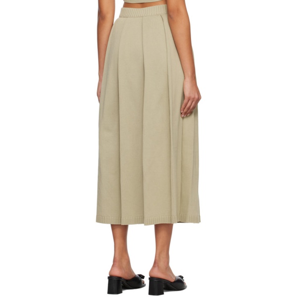  오라리 AURALEE Beige Pleated Midi Skirt 232484F092001