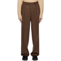 오라리 AURALEE Brown Pleated Trousers 241484M191000